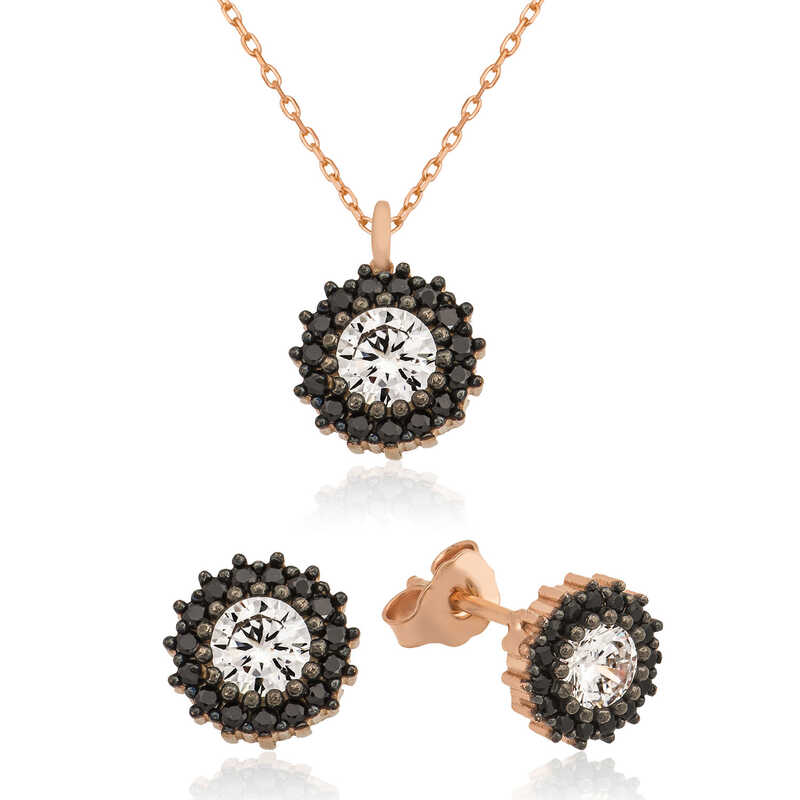 925 Ayar Gumus Cicek Tektas Set