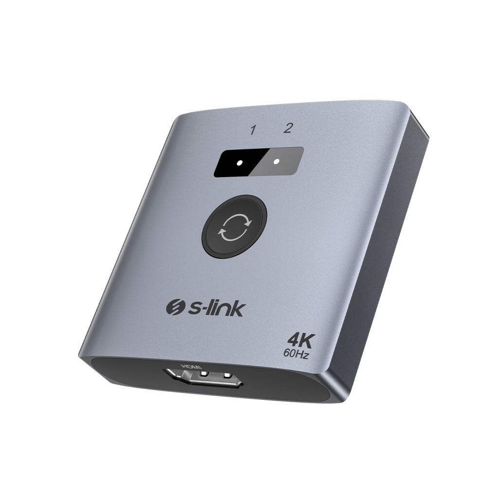 S-LINK SL-LU602C, 2xHDMI, 1Type-C, 4K, 60Hz, Monitor Coklayici (1PC-2Monitor veya 2PC- 1Monitor) Cift Yonlu Switch