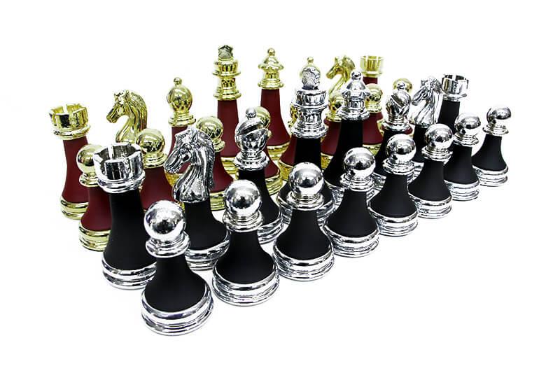 Satranc Tasi Zamak Polyester Bordo Siyah