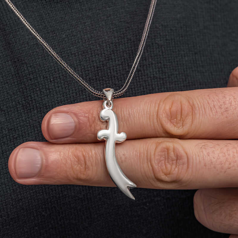 Gumus Zulfikar Kilici Erkek Kolye