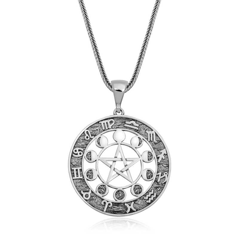 ​925 Ayar Gumus 12 Burc Gumus Kolye