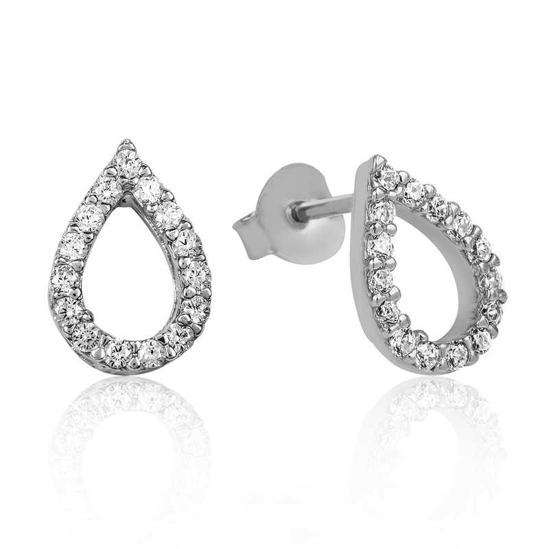 925 Ayar Gumus Beyaz Tasli Damla Civili Kupe