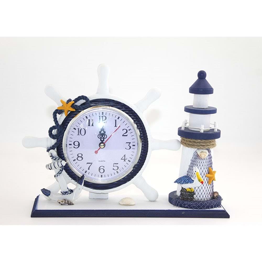 Ahsap Marin Deniz Feneri Dumenli Saat