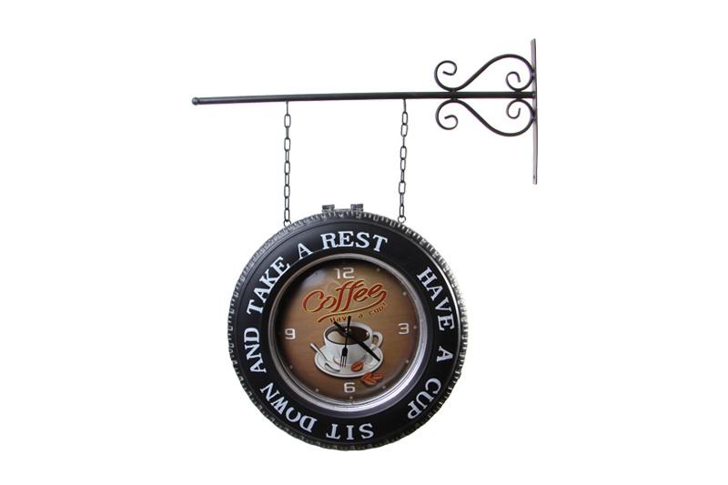 Dekoratif Coffee Temali Gar Saati Pano Drink Temali Vintage