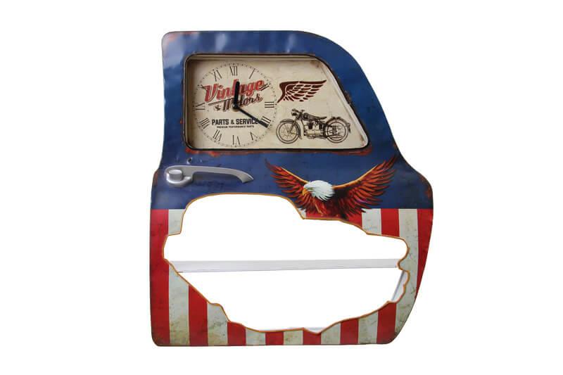 Dekoratif Usa Temali Mavi Araba Kapisi Araba Kapisi Duvar Rafi