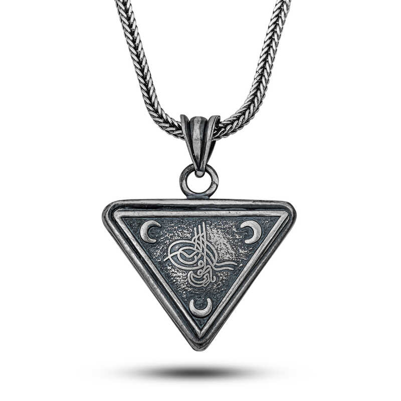 Gumus Osmanli Tugrasi Hilal Cevsen Kolye