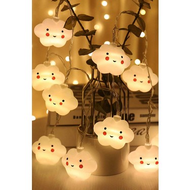 10'lu Gulen Bulut Led 2Metre Dekoratif Hediyelik