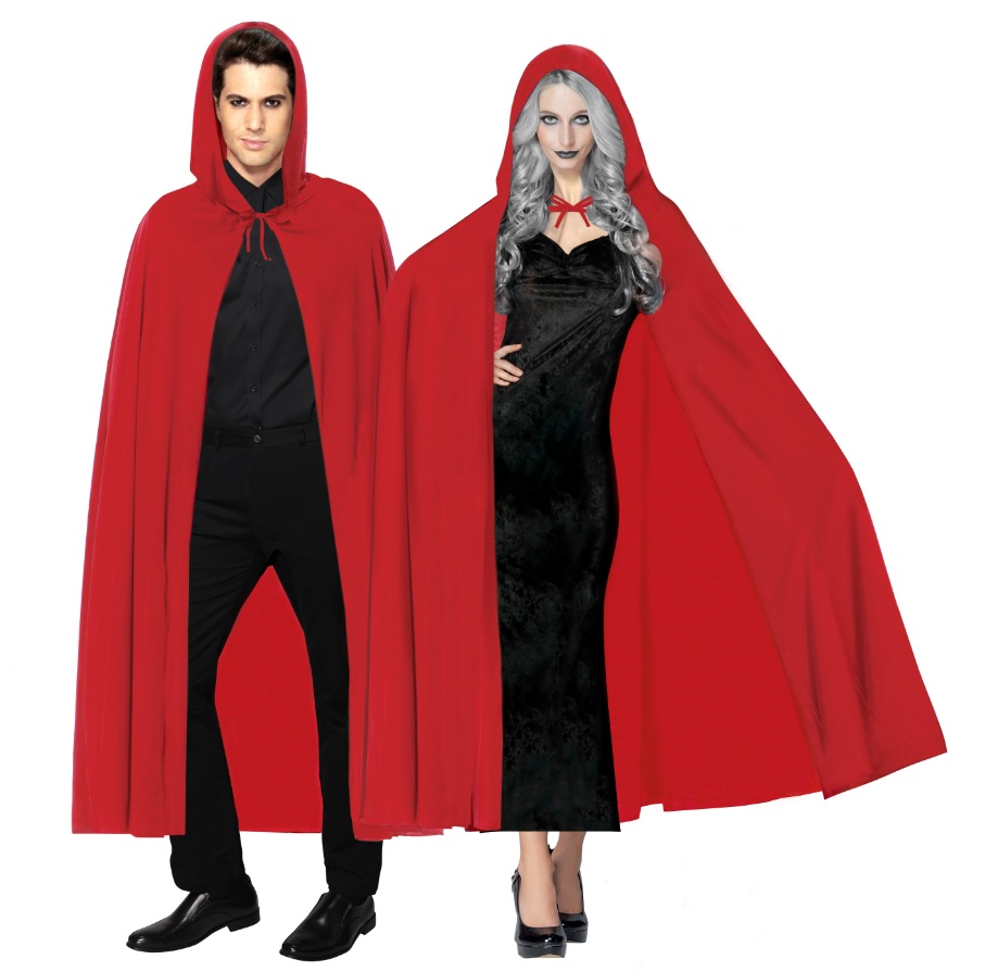 Kirmizi Renk Kapsonlu Pelerin 120 cm