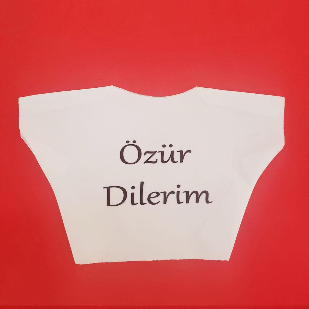 Ozur Dilerim Yazili Pelus Oyuncak Tisortu
