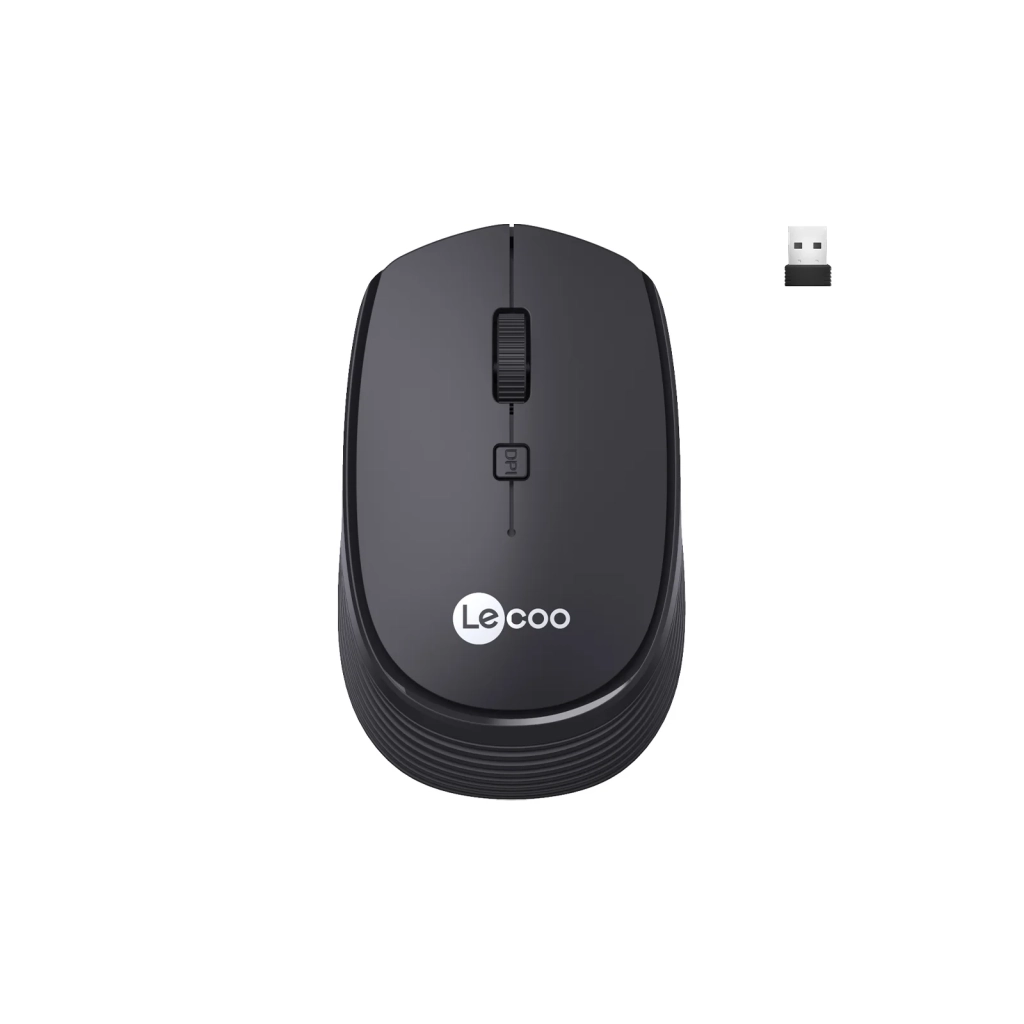 LECOO WS202, USB 2.4Ghz Kablosuz, 4 Tuslu, Mouse, 1.200 DPI, Siyah